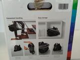packaging of a box containing a vacuum cleaner and other cleaning supplies