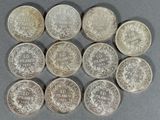 un lot de six pièces d'argent britanniques