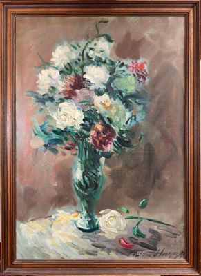 Bouquet, Huile sur toile Signée en bas à droite (signature i…