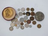 a lot of coins that are on the table