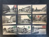 plusieurs vieilles photos en noir et blanc d'une rue de la ville