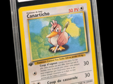 gros plan d'une carte pokemon dans un étui en plastique