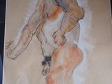 un tableau représentant un homme debout, les mains sur les hanches