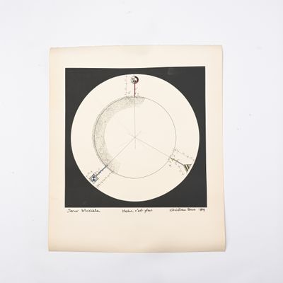 une illustration représentant un cercle avec une lune au centre