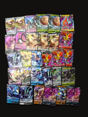 many different types of pokemon cards on a black background