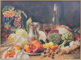 painting of a still life of fruits and vegetables on a table