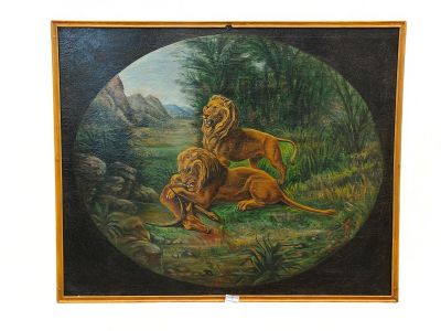 École début XXème : probable dessus de porte représentant de…