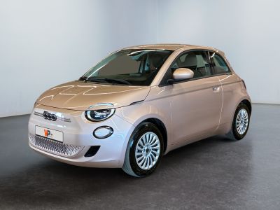 an image of a smart car parked in a showroom