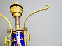 Pied de lampe en céramique bleu marine et or, à décor Art No… (photo 6)