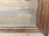 an image of a close up of a painting on a wooden frame