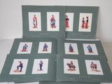 six cards with pictures of people dressed in military uniforms