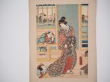 an image of a painting of a woman in a kimono