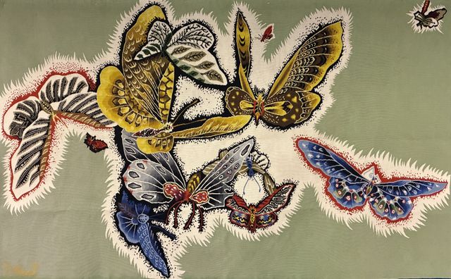 Tapisserie d’Aubusson « Copacabana vert » d’après un carton de Je...