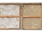 an image of two old wooden picture frames on a white background