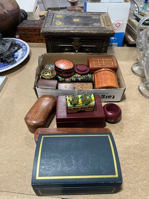 a table that has a lot of items on it