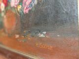 a picture of a painting of flowers on a table