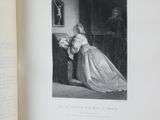 a black and white picture of a woman reading a book