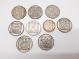un lot de six pièces d'argent