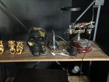 a shelf that has a bunch of items on it