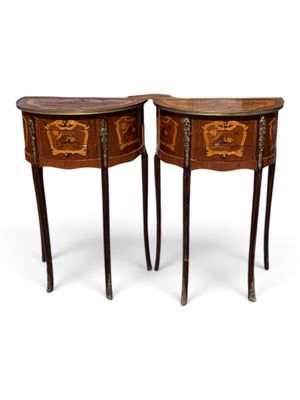 pair of 19th century french marquet side tables
