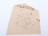 a piece of paper with a drawing of a man on it