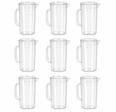 Lot de 9 carafe d’eau transparente avec couvercle de 2,4l