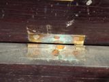a small piece of wood that has been scratched off