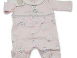 pyjama rose pour petite fille avec un motif de chat blanc