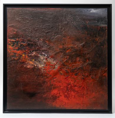 Denise JENSEN (née en 1946). Composition en rouge.