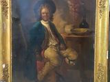 une photo d'un tableau représentant un homme assis sur une chaise