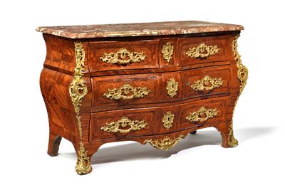 a chest of drawers with a marble top on a white background