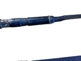 two different types of fishing rods on a white background