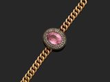 un bracelet en tourmaline rose et diamants