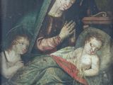 an image of a painting of a woman holding a baby in her lap