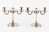 Christofle, Perles, paire de candélabres, métal argenté. (photo 5)