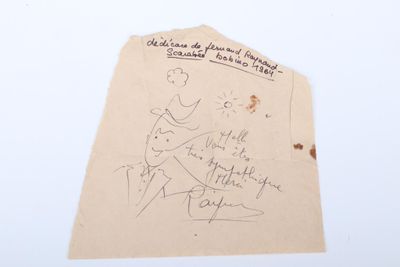 a piece of paper with a drawing of a man on it