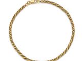 a gold bracelet with a twisted rope on a white background