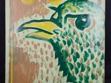 une image représentant un tableau d'un oiseau au bec jaune