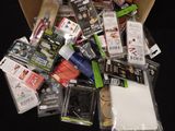 a box of assorted items sitting on a table