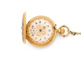 pocket watch on a chain on a white background