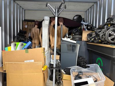 a lot of stuff in the back of a moving truck