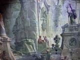 a painting of a scene in a fantasy setting