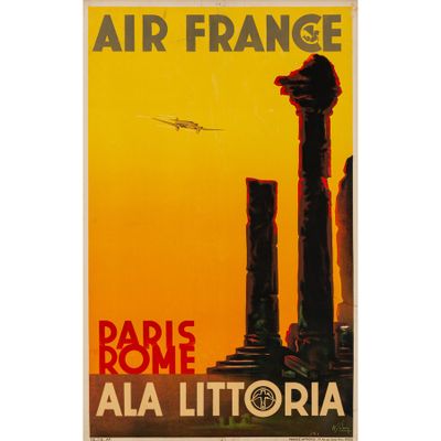 Air-France, Paris-Rome, Ala Littoria'.