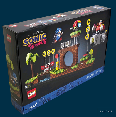 une boîte contenant un ensemble Lego « Sonic the Hedgehog »