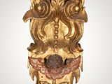 an image of a gold mask on a white background