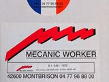 a sign that says mechanic worker on the side of a truck
