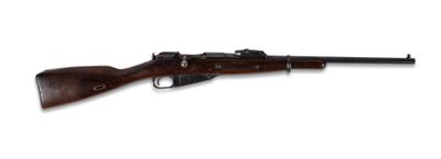 un fusil avec un canon en bois sur fond blanc