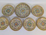 a set of six chinese cloise bowls and covers