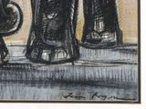a drawing of two vases with flowers in them