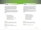 the menu for a restaurant with a variety of ingredients and a green background